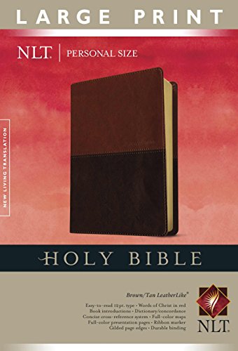 Stock image for Holy Bible NLT, Personal Size Large Print edition, TuTone (Red Letter, LeatherLike, Brown/Tan) for sale by GF Books, Inc.