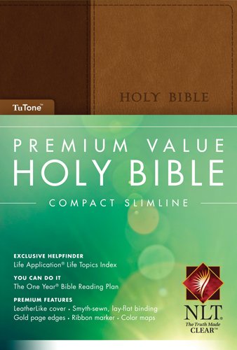 Beispielbild fr Holy Bible: New Living Translation Brown / Tan TuTone LeatherLike Premium Value Slimline zum Verkauf von SecondSale