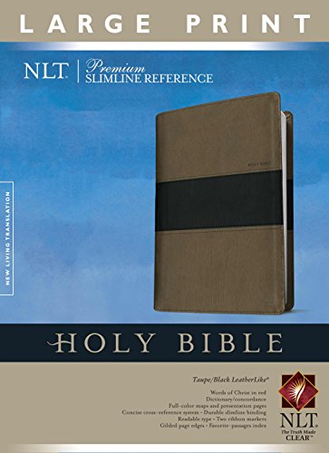 9781414375113: NLT Premium Slimline Reference Bible, Large Print, Taupe (Premium Slimline Reference LP: NLTse)