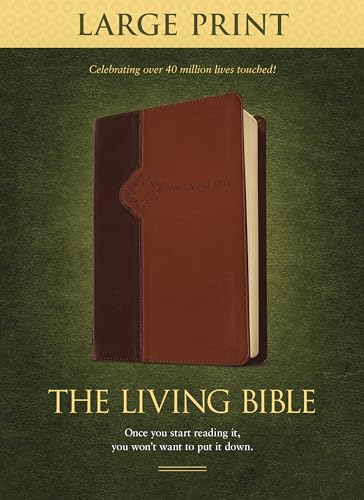 TLB Living Bible/Large Print-Brn/Tan TuTone