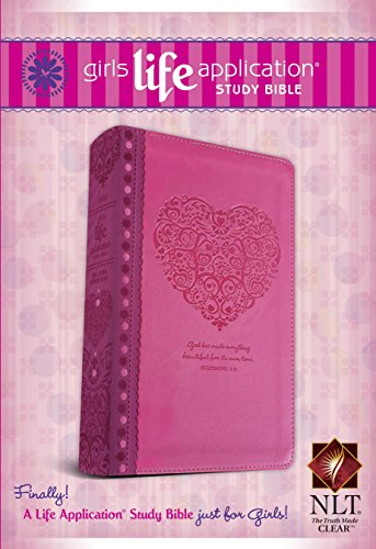 9781414378596: Girls Life Application Study Bible: New Living Translation Pink Heart LeatherLike