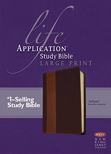 Stock image for NKJV Life Application Study Bible, Second Edition, Large Print, TuTone (Red Letter, LeatherLike, Brown/Tan) for sale by Jenson Books Inc