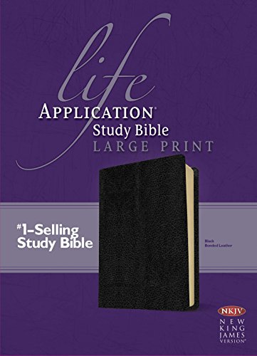 Stock image for NKJV Life Application Study Bible, Second Edition, Large Print (Red Letter, Bonded Leather, Black) for sale by Orphans Treasure Box