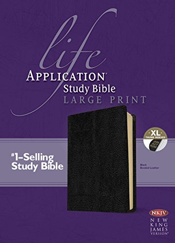 Stock image for NKJV Life Application Study Bible Large Print, Indexed: New King James Version, Black, Bonded Leather for sale by Montana Book Company