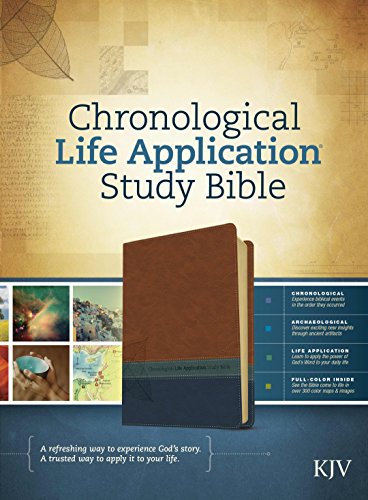 9781414380605: Chronological Life Application Study Bible: King James Version Brown / Dark Teal / Blue LeatherLike