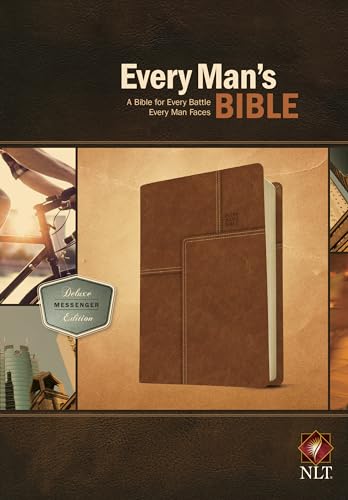 Stock image for Every Man's Bible: New Living Translation, Deluxe Messenger Edition (LeatherLike, Brown)  " Study Bible for Men with Study Notes, Book Introductions, and 44 Charts for sale by HPB-Ruby