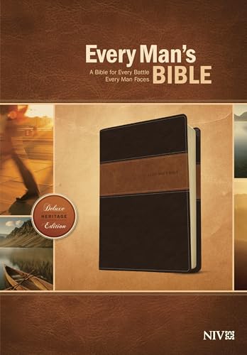 Stock image for Every Man's Bible NIV, Deluxe Heritage Edition, TuTone (LeatherLike, Brown/Tan) " Study Bible for Men with Study Notes, Book Introductions, and 44 Charts for sale by BooksRun