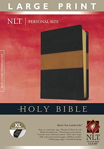 9781414387666: NLT Holy Bible Personal Size Large Print Black/Tan, Indexed