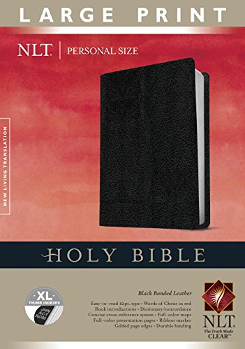 Stock image for Holy Bible NLT, Personal Size Large Print edition (Red Letter, Bonded Leather, Black, Indexed) for sale by GF Books, Inc.
