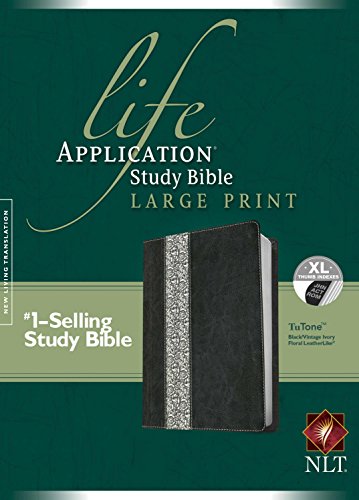 9781414391953: Life Application Study Bible: NLT Black/Vintage Ivory, Floral LeatherLike