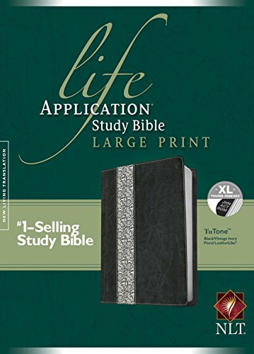 9781414391953: NLT Life Application Study Bible, Second Edition, Large Print, Floral TuTone (Red Letter, LeatherLike, Black/Vintage Ivory Floral, Indexed)