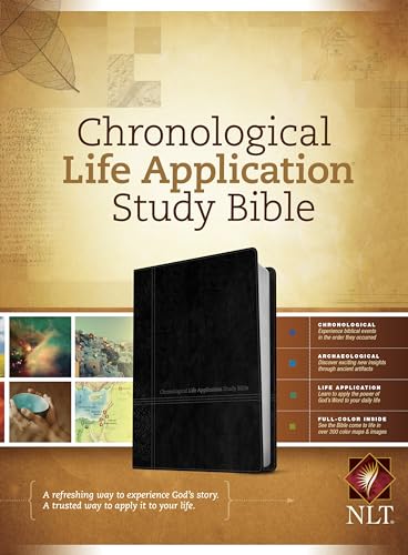 Imagen de archivo de NLT Chronological Life Application Study Bible, TuTone (LeatherLike, Black/Onyx) a la venta por Lakeside Books