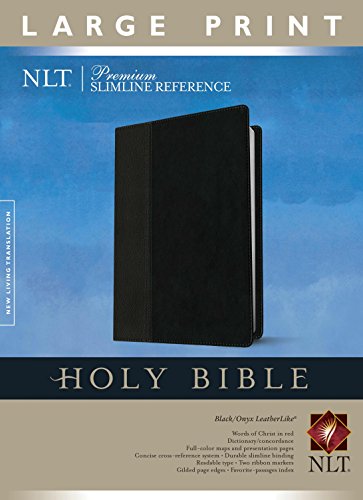 9781414397627: Premium Slimline Reference Bible NLT, Large Print, TuTone (Red Letter, LeatherLike, Black/Onyx)