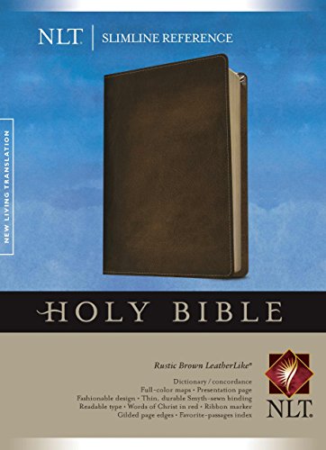 9781414397702: Holy Bible: New Living Translation, Rustic Brown Leatherlike, Slimline Reference
