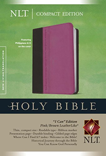 9781414397726: NLT Compact Edition Bible Tutone Pink/Brown: New Living Translation, Pink Brown Leatherlike, Philippians 4:13