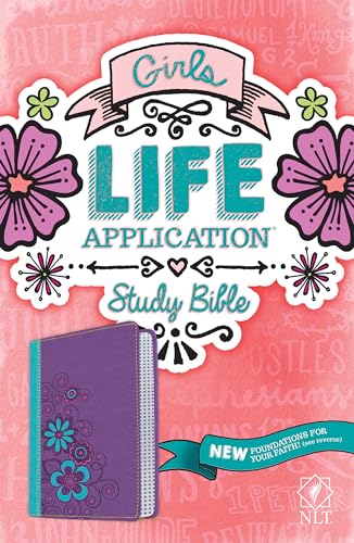 Stock image for Tyndale NLT Girls Life Application Study Bible, TuTone (LeatherLike, Purple/Teal), NLT Bible with Over 800 Notes and Features, Foundations for Your Faith Sections for sale by Seattle Goodwill