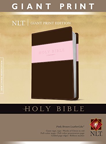 Beispielbild fr Holy Bible, Giant Print NLT, TuTone (LeatherLike, Pink/Brown, Red Letter) zum Verkauf von Front Cover Books