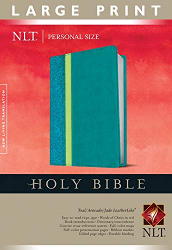 Stock image for Holy Bible NLT, Personal Size Large Print edition, TuTone (Red Letter, LeatherLike, Teal) for sale by Goodwill Industries