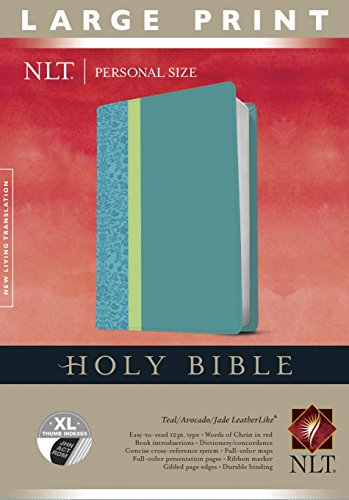 Stock image for Holy Bible NLT, Personal Size Large Print edition, TuTone (Red Letter, LeatherLike, Teal, Indexed) for sale by SecondSale