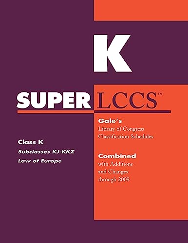 9781414421056: SUPERLCCS Class K: Subclasses KJ-KKZ Law of Europe (SUPERLCCS: Schedule KJ-Kkz Law of Europe)