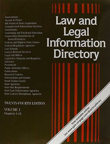 Law and Legal Information Directory: A Guide to More Than 21,000 National and International Organizations, Bar Associations, Bar Examination and Admission to Legal Practice Requirements, (9781414468907) by Gale