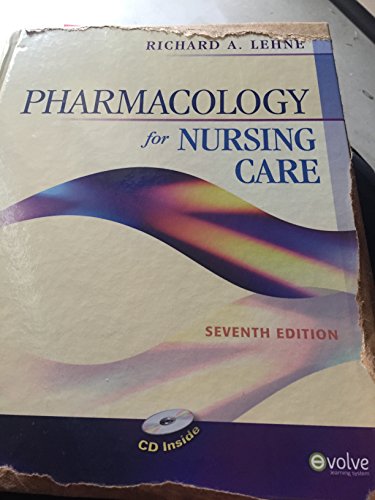 Imagen de archivo de Pharmacology for Nursing Care a la venta por BookHolders