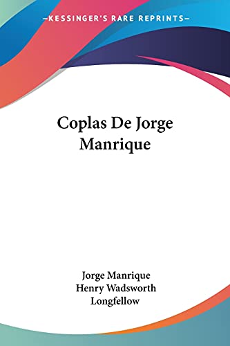Beispielbild fr Coplas de Jorge Manrique zum Verkauf von Better World Books