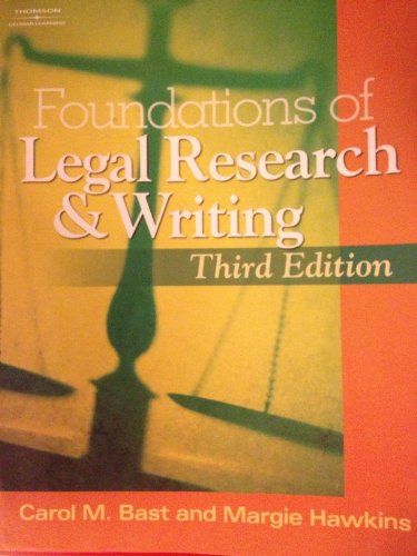 Stock image for Foundations of Legal Research and Writing (West Legal Studies) for sale by Ergodebooks