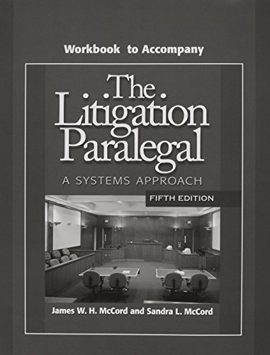 Imagen de archivo de Litigation Paralegal: a Systems Approach Student Workbook a la venta por Lost Books