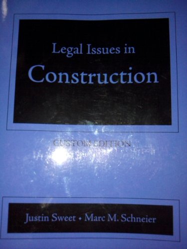 Beispielbild fr Legal Issues in Construction Custom Edition zum Verkauf von HPB-Red