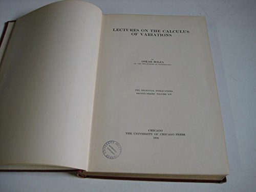 9781418166236: Lectures on the Calculus of Variations