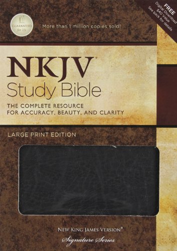 Beispielbild fr NKJV Study Bible, Large Print, Bonded Leather, Black: Large Print Edition zum Verkauf von GoldBooks