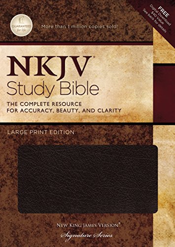 9781418542108: NKJV Study Bible, Large Print, Bonded Leather, Black, Thumb Indexed: Large Print Edition