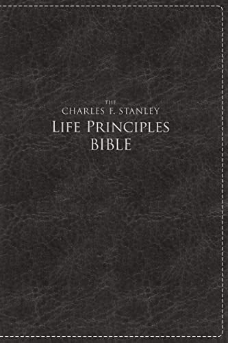 9781418547035: NKJV, The Charles F. Stanley Life Principles Bible, Large Print, Leathersoft, Black, Thumb Indexed: Large Print Edition