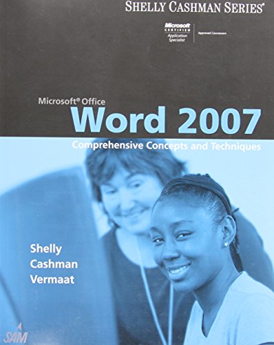 Imagen de archivo de Microsoft Office Word 2007: Comprehensive Concepts and Techniques (Available Titles Skills Assessment Manager (SAM) - Office 2007) a la venta por SecondSale