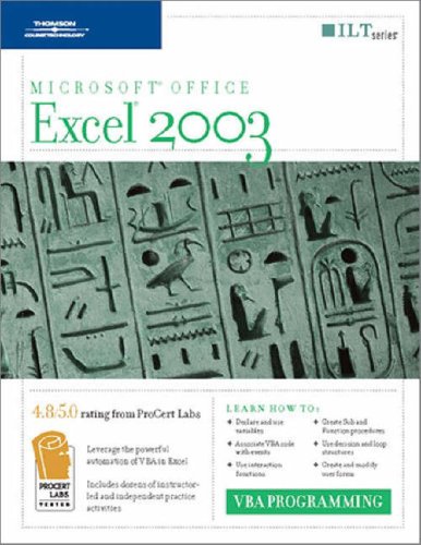 Excel 2003: VBA Programming, 2nd Edition, Student Manual (ILT) (9781418890681) by Axzo Press