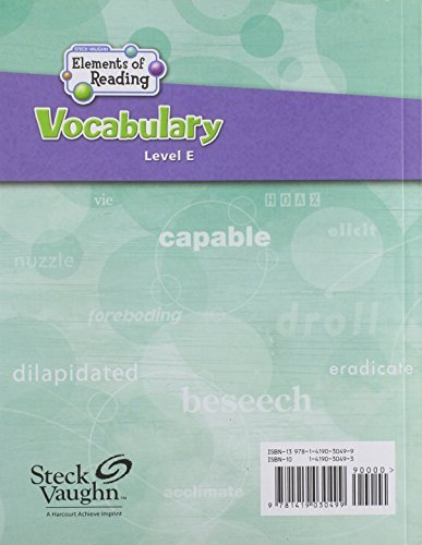9781419030499: Writer's Log Grades 6-12 Level E (Steck-vaughn Elements of Reading Vocabulary)