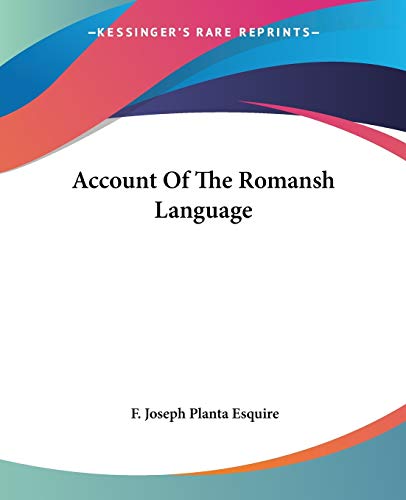 Stock image for Account Of The Romansh Language for sale by California Books