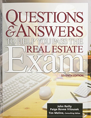 Imagen de archivo de Questions Answers to Help You Pass the Real Estate Exam a la venta por Upward Bound Books
