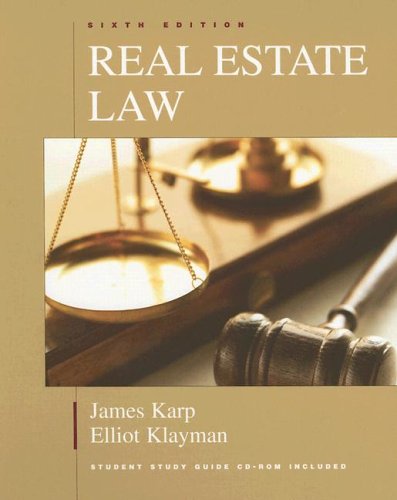 Beispielbild fr Real Estate Law zum Verkauf von Better World Books
