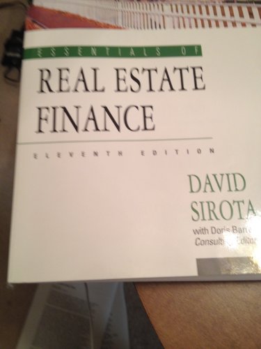 Imagen de archivo de Essentials of Real Estate Finance a la venta por Half Price Books Inc.