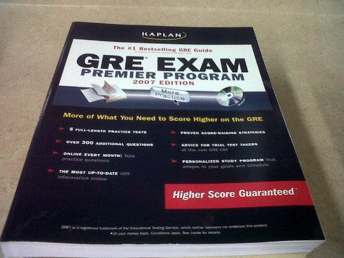 Beispielbild fr GRE Exam Premier Program 2007 zum Verkauf von Better World Books
