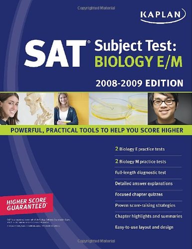 Imagen de archivo de Kaplan SAT Subject Test: Biology E/M, 2008-2009 Edition (Kaplan SAT Subject Tests: Biology) a la venta por HPB-Red