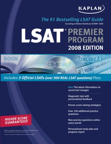 Beispielbild fr Kaplan LSAT 2008, Premier Program (w/ CD-ROM) zum Verkauf von ThriftBooks-Dallas