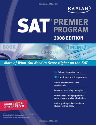 Beispielbild fr Kaplan SAT 2008 Premier Program (w/ CD-ROM) zum Verkauf von Better World Books: West