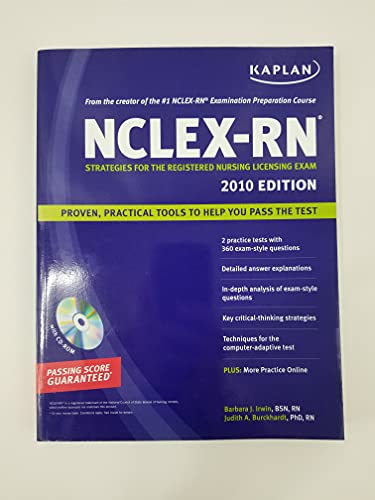 Stock image for Kaplan NCLEX-RN Exam 2010 with CD-ROM: Strategies for the Registered Nursing Licensing Exam for sale by SecondSale