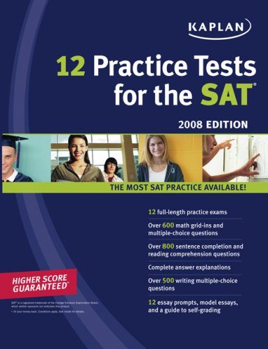 Imagen de archivo de Kaplan 12 Practice Tests for the SAT 2008 a la venta por ThriftBooks-Atlanta