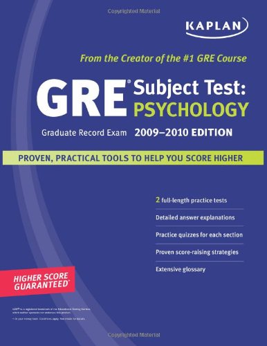 Kaplan GRE Subject Test: Psychology, 2009-2010 Edition (9781419553066) by Kaplan