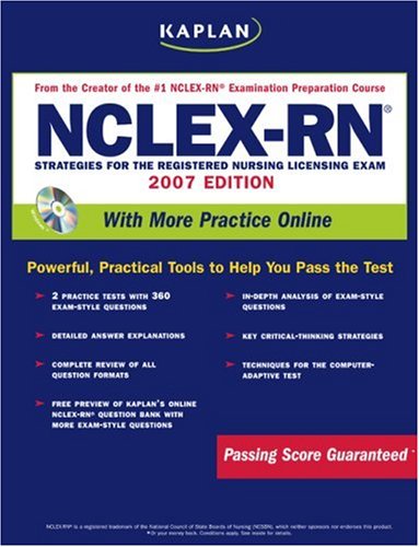 Imagen de archivo de Kaplan NCLEX-RN Exam, 2007 Edition with CD-ROM (Kaplan NCLEX-RN (W/CD)) a la venta por SecondSale