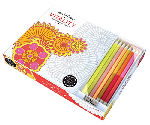 9781419720550: Vive Le Color! Vitality (Adult Coloring Book and Pencils): Color Therapy Kit